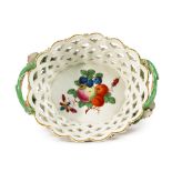 A Worcester Oval Dessert Basket, Circa 1770-72