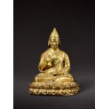 A large inscribed gilt-copper alloy figure of Kunga Rinchen Gyatso Tibet, 17th/18th century | &#3519