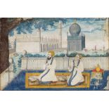 Two Mullahs at prayer, India, Deccan, Hyderabad, circa 1785
