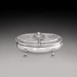 A French silver double-lidded spice box, bearing marks for Paris