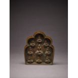 A bronze Buddhist trefoil plaque South Asia