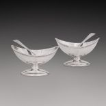 A pair of William IV silver salts, maker's mark WB, London, 1836