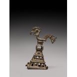 A folk bronze bird finial, India, Bastar, early 20th century