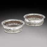 A pair of Indian Colonial silver wine coasters, George Gordon & Co., Madras, circa 1830