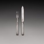 A cased set of silver and mother-of-pearl fruit knives and forks, Chrichton Bros., London, 1916