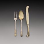 A George III silver-gilt flatware set, Thomas Chawner, London, 1773