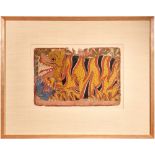 A 'Paithan' painting of a ferocious tiger slaying a boar, India, Karnataka or Andhra Pradesh, mid to