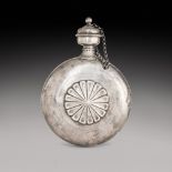 A silver circular flask, India, circa 1800