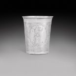 A silver beaker, maker's mark only, HM conjoined, probably Swedish, circa 1700