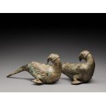 A pair of bronze parrots, India, Deccan, Golconda, late 16th century