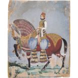 A portrait of a nobleman on horseback, India, 19th century