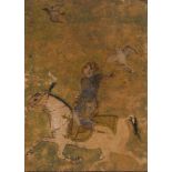A nobleman on horseback with a hawk, India, Mughal, circa 1675