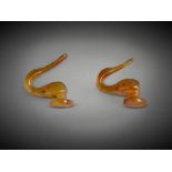 Two agate belt hooks Han dynasty