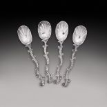 A set of four Victorian silver teaspoons, John Samuel Hunt for Hunt & Roskell, London, 1848