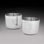 A pair of large George II silver tumbler cups, John Gorham? (Grimwade 3640), London, 1751