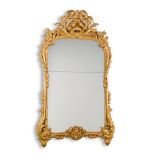 A Louis XV carved giltwood wall mirror, circa 1760