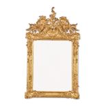 A German carved giltwood mirror, mid-18th century