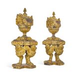 A pair of Louis XVI gilt-bronze chenets, late 18th century