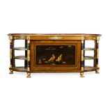 A Regency rosewood, parcel-gilt and gilt-bronze mounted side cabinet, attributed to James Newton, ea