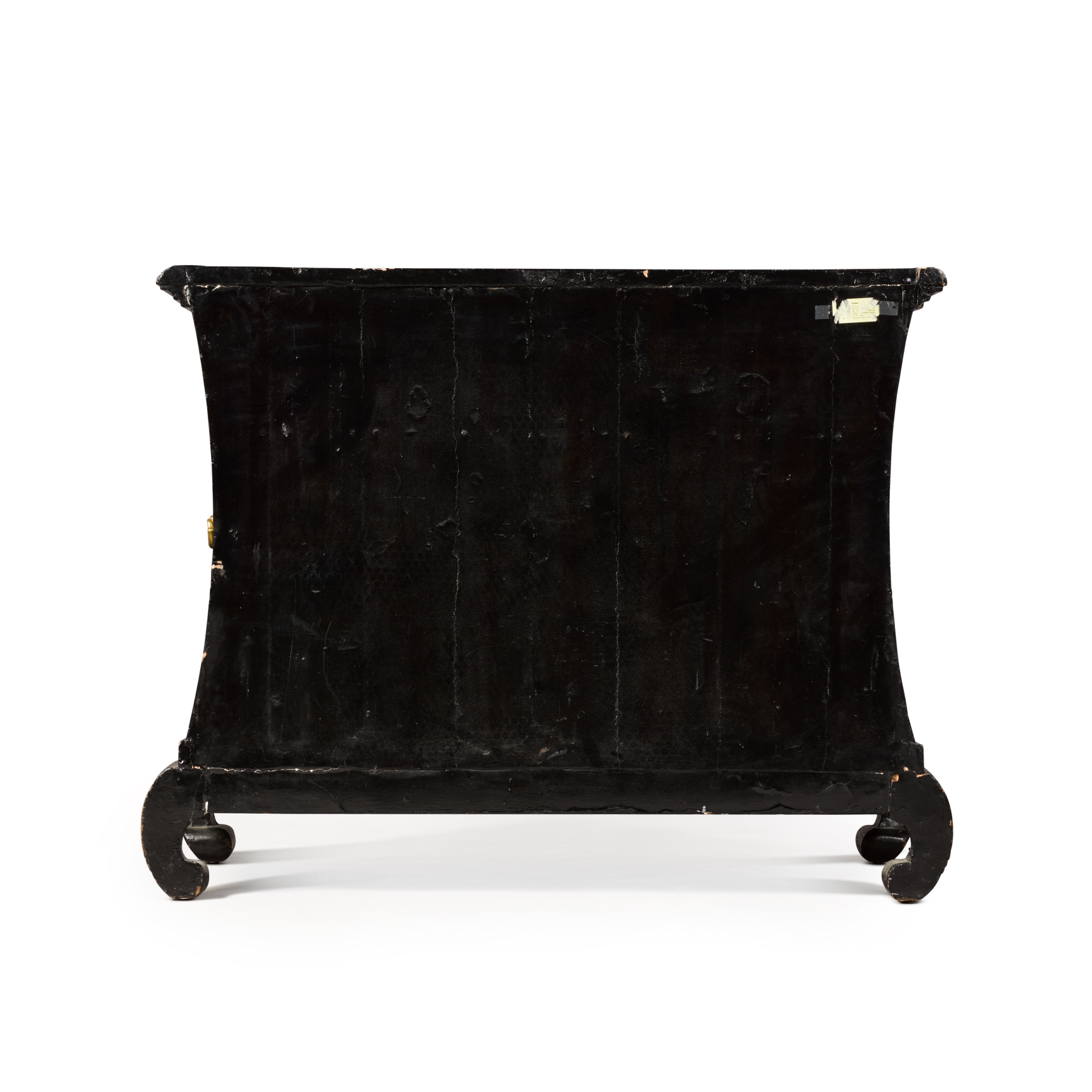 A Chinese export black gilt and polychrome lacquer commode, mid-18th century - Image 4 of 6