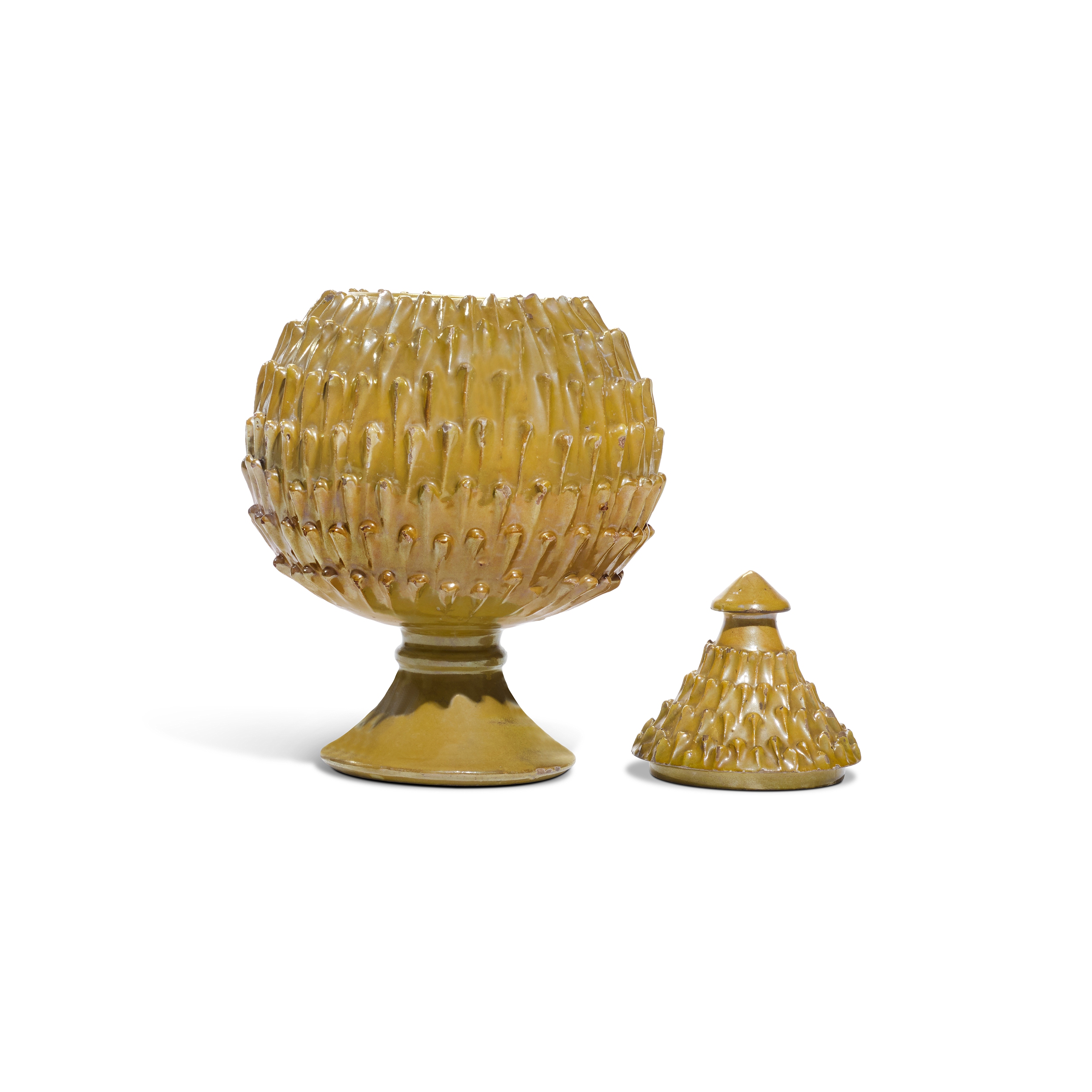 A Deruta maiolica gold lustre pinecone jar and cover, circa 1525 - Image 2 of 3