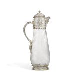 A Victorian silver-gilt mounted glass claret jug, William Edwards, London, 1873