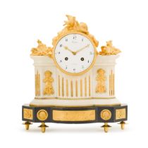 A Louis XVI ormolu-mounted white and black marble mantel clock, Robin, Paris, circa 1785