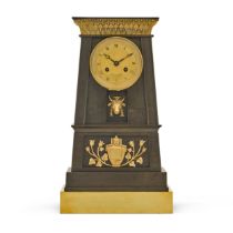 An Empire gilt and patinated bronze Egyptian revival mantel clock, Pierre Victor Ledure and Claude H