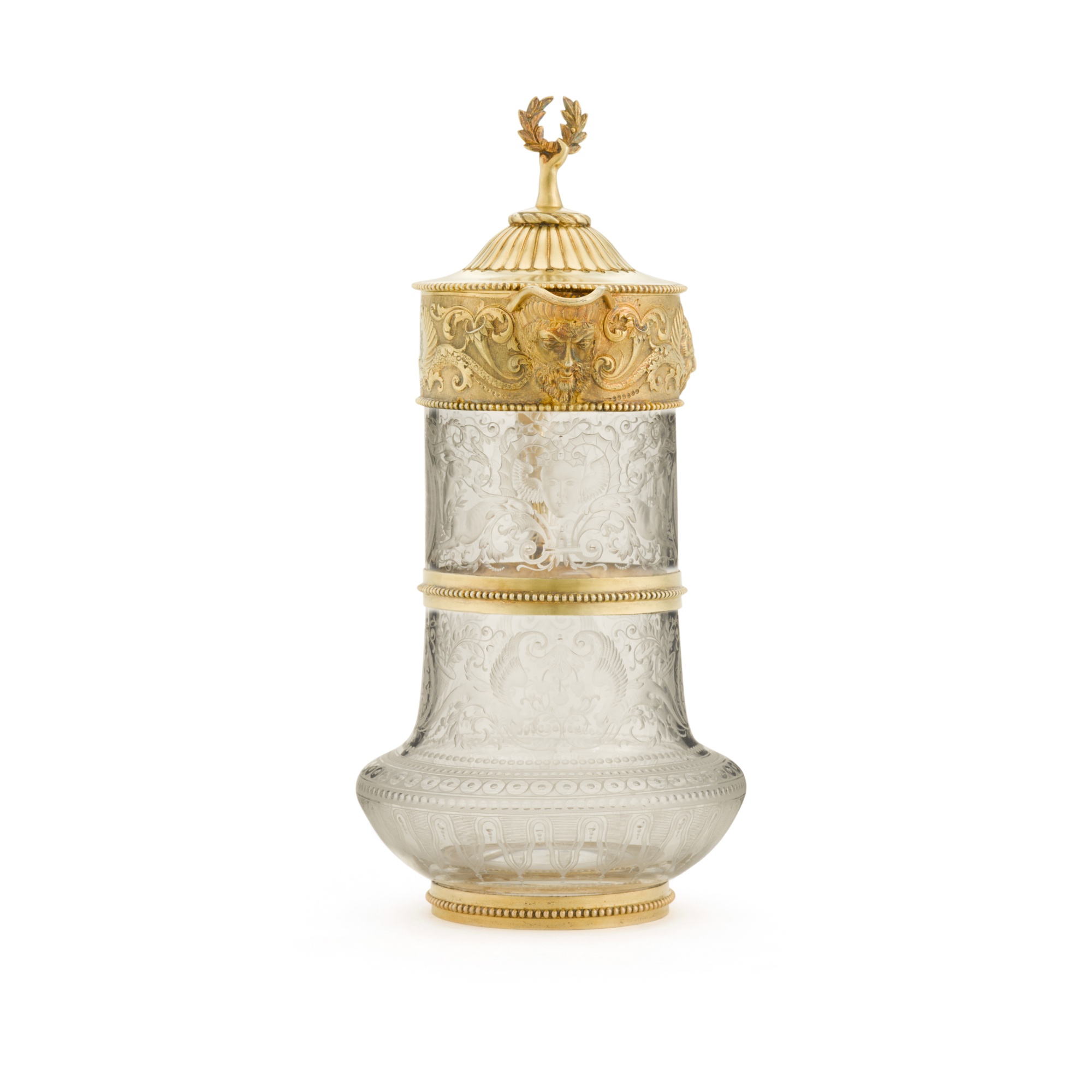 A Victorian silver-gilt-mounted glass claret jug, William & George Sissons, Sheffield, 1869 - Image 5 of 5