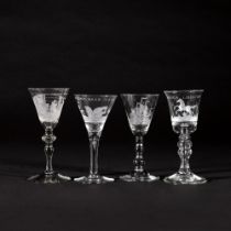 A Dutch-engraved allegorical wine glass, circa 1760