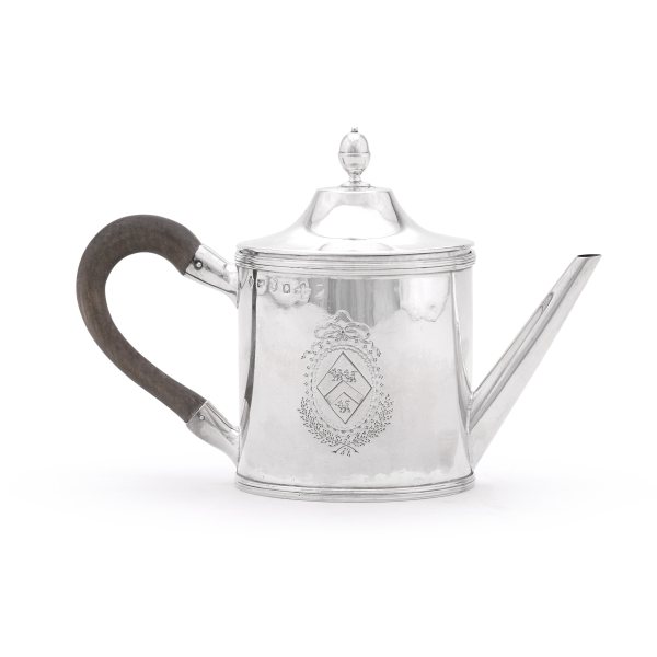 A George III silver teapot, John Hampston and John Prince, York 1791 - Image 3 of 4