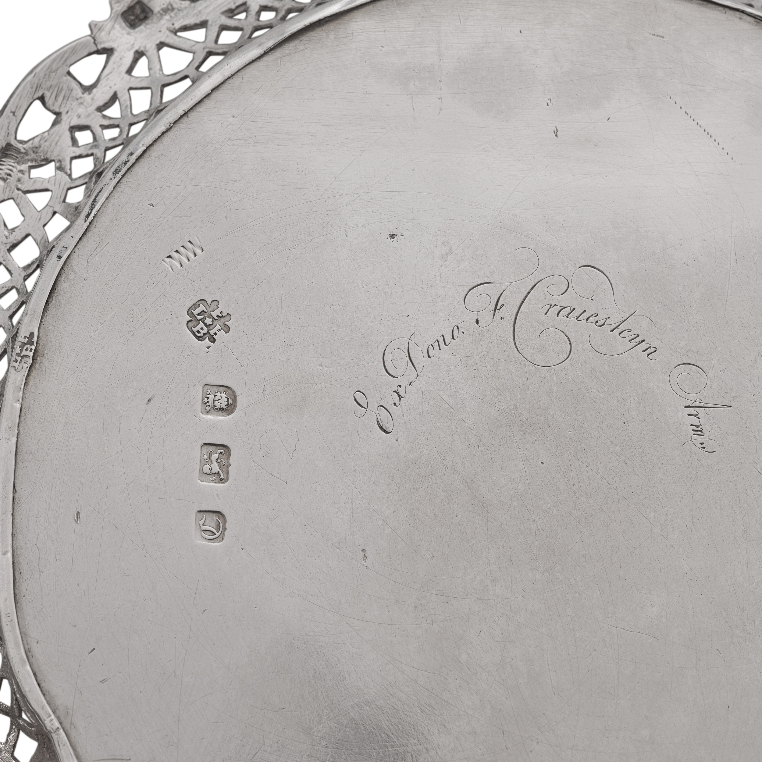 A suite of George II silver waiters and salver, Herne & Butty, London, 1758 - Image 5 of 5