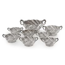 A cased suite of eight Victorian silver bowls, Carrington & Co., London, 1894