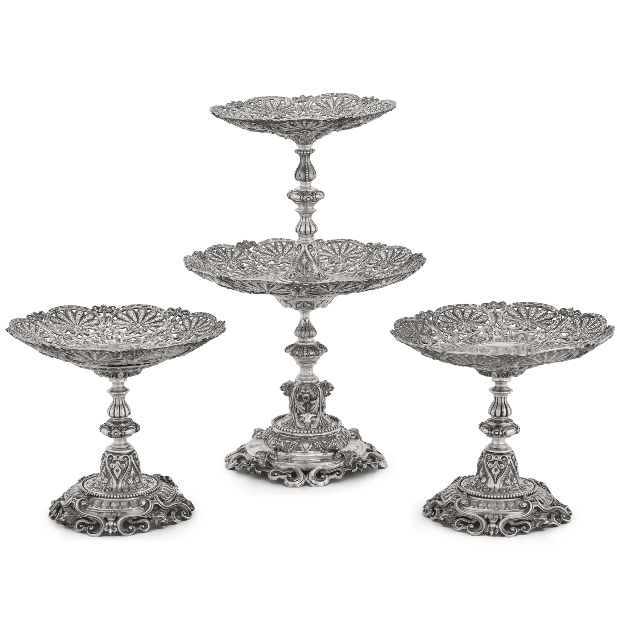 A suite of Victorian silver comports, Garrard & Co., London, 1862 - Image 2 of 5