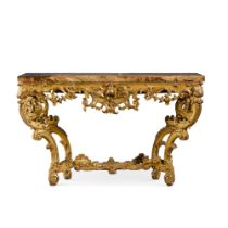 A R&#233;gence carved giltwood console table, circa 1720