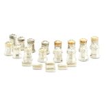 A group of forty cased silver salt and pepper shakers, Cartier, 20th century