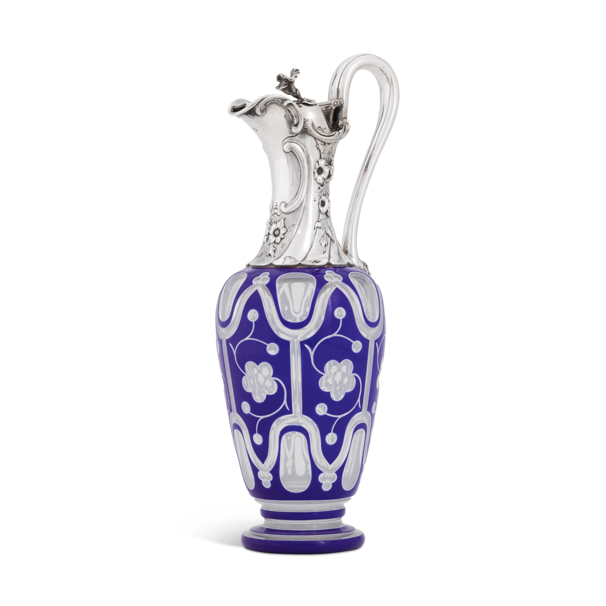 A Victorian silver-mounted glass claret jug, Charles Reily & George Storer, London, 1845 - Image 3 of 5