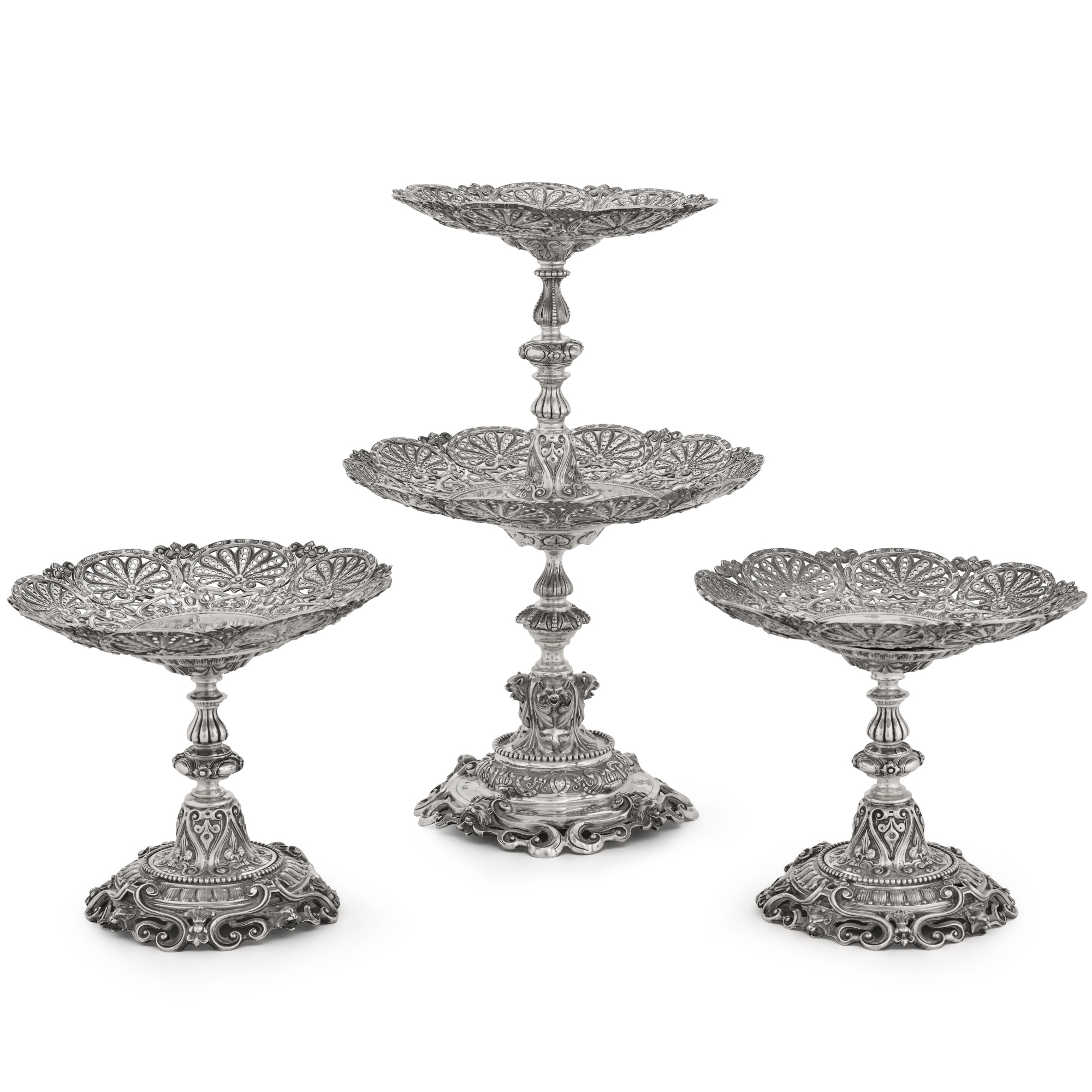 A suite of Victorian silver comports, Garrard & Co., London, 1862 - Image 4 of 5
