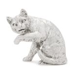 A German silver model of a cat, Neresheimer, late 19th / early 20th century