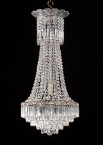 An English cut-glass chandelier, 20th century