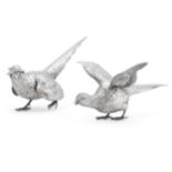 A pair of silver game birds, Carrington & Co., London, 1969