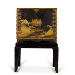 A Japanese black and gilt lacquer cabinet, late 17th century