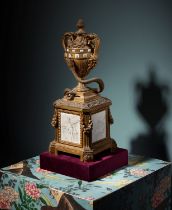 A Louis XVI ormolu and S&#232;vres porcelain 'cercles tournants' table clock, Antoine Crosnier, Pari