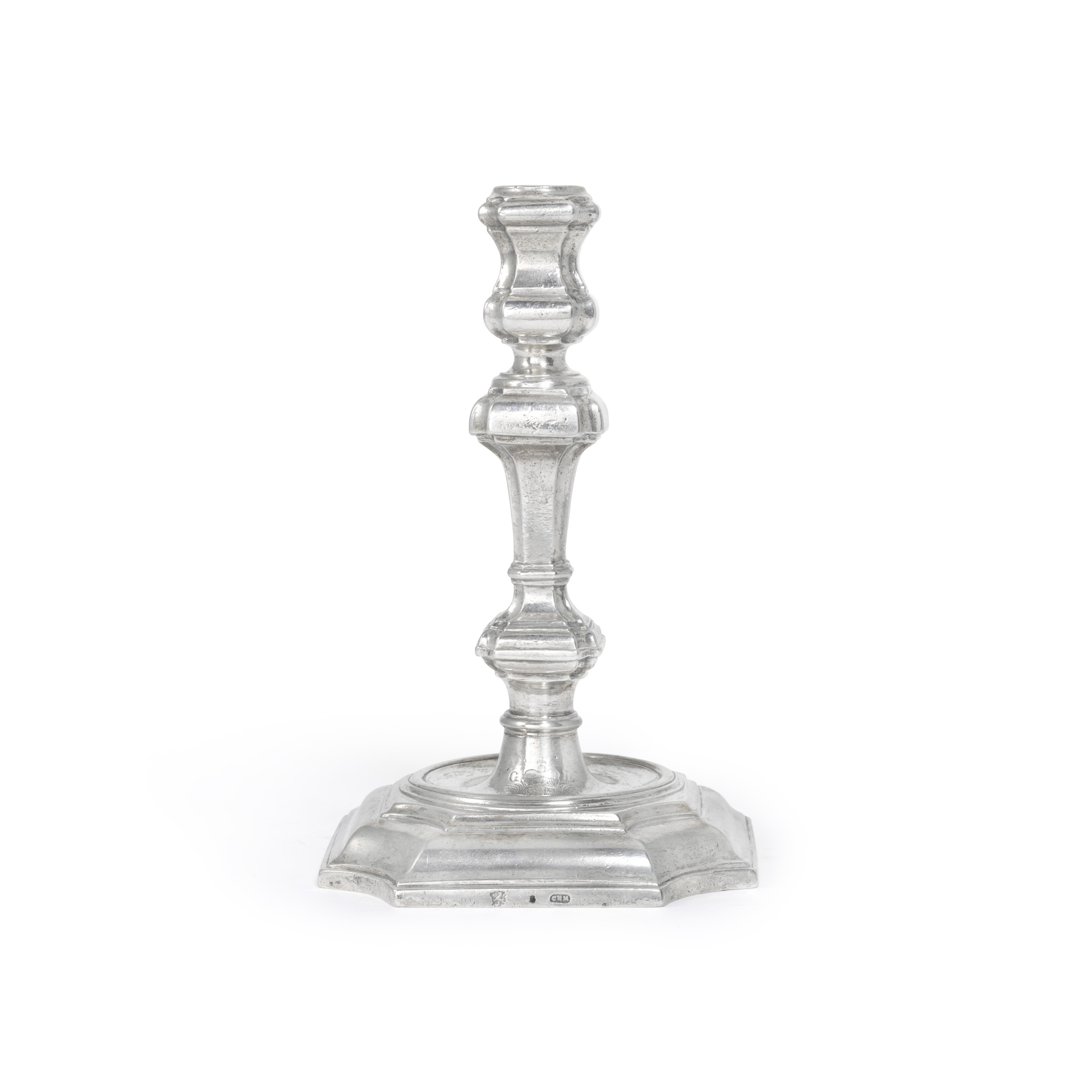 Royal: a set of four German silver candlesticks, Conrad Hermann Mundt, Hanover, 1726 - Image 2 of 7