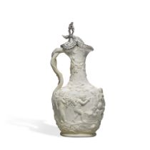 A Victorian silver-mounted Parian ware claret jug, Hunt & Roskell, London, 1883