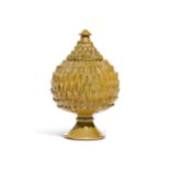A Deruta maiolica gold lustre pinecone jar and cover, circa 1525