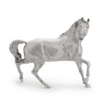 A large silver model of a horse, London import marks for 1979