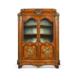 A Transitional style gilt-bronze mounted tulipwood armoire, circa 1870