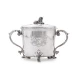 A Charles II silver cup and cover, maker's mark IH above a fleur-de-lis and two pellets (Jackson's p