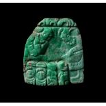 Plaque, Maya, Classique ancien, ca 700 - 800 ap. J-C.|Rare Mayan Jade Pectoral Plaque, Late Classic